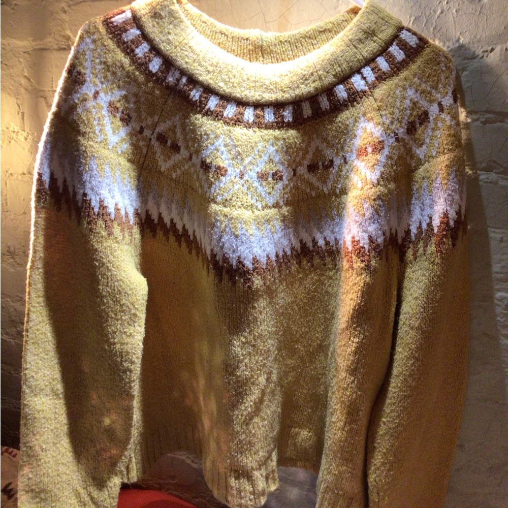 American Eagle Yellow Fairisle Patterned Sweater - image 1
